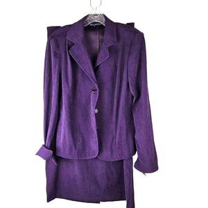 Purple Womens Skirt Suit Size 14 Briggs New York Blazer Long Skirt JH1852